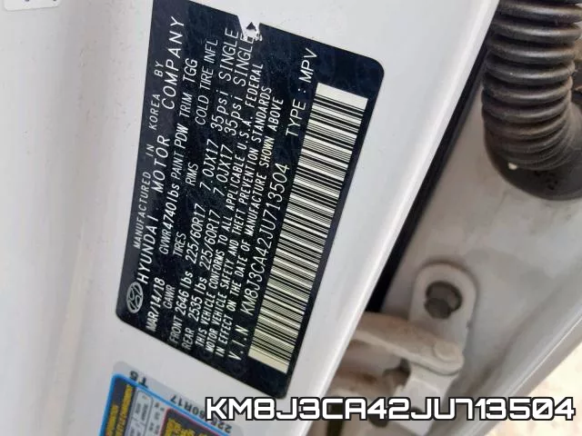 KM8J3CA42JU713504 фото 2