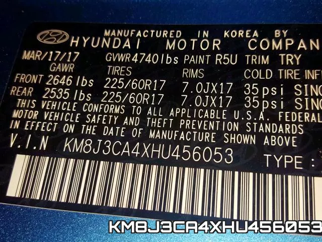 KM8J3CA4XHU456053 фото 2