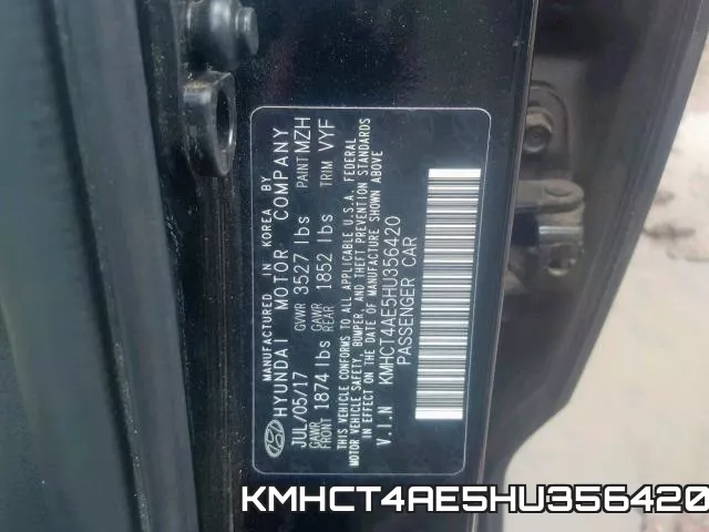 KMHCT4AE5HU356420 фото 2