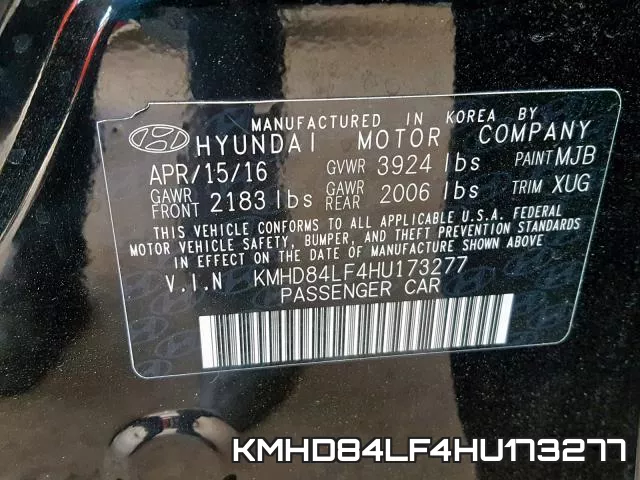 KMHD84LF4HU173277 фото 2