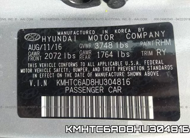 KMHTC6AD8HU304816 фото 10