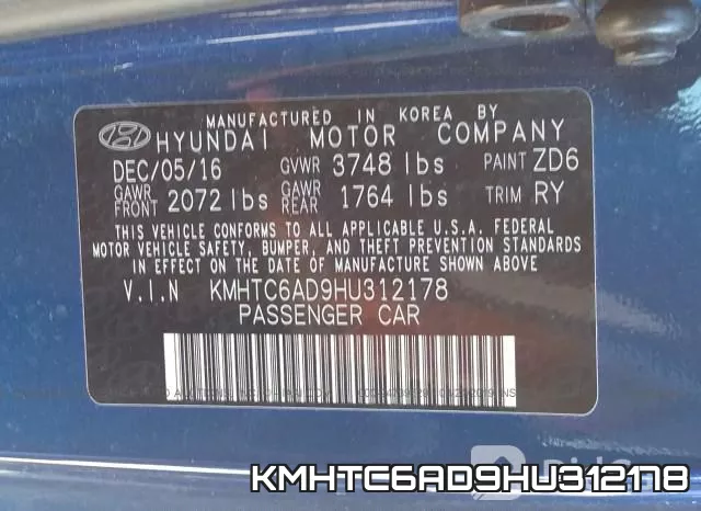 KMHTC6AD9HU312178 фото 10