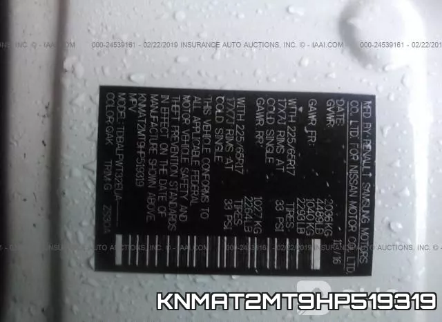 KNMAT2MT9HP519319 фото 10