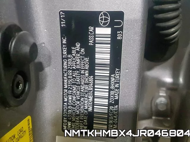 NMTKHMBX4JR046804 фото 2