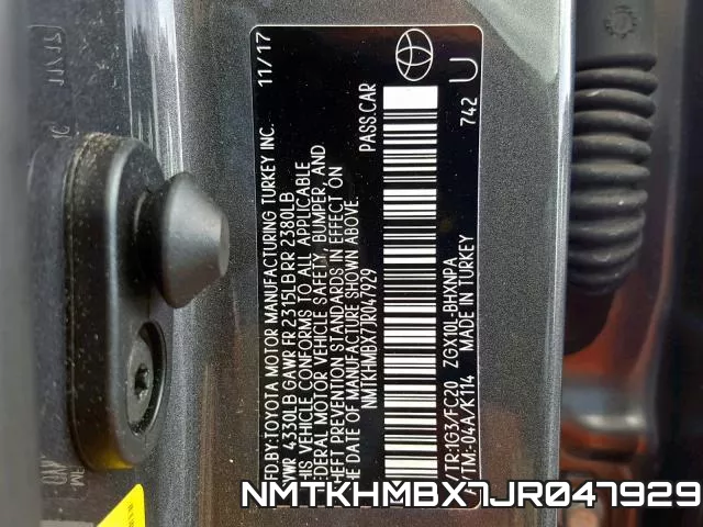 NMTKHMBX7JR047929 фото 2