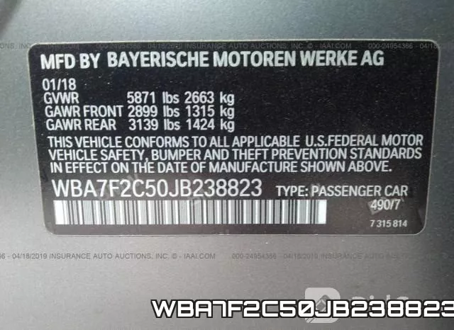 WBA7F2C50JB238823 фото 10