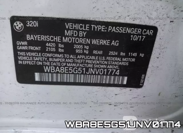 WBA8E5G51JNV01774 фото 10