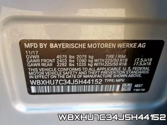 WBXHU7C34J5H44152 фото 2