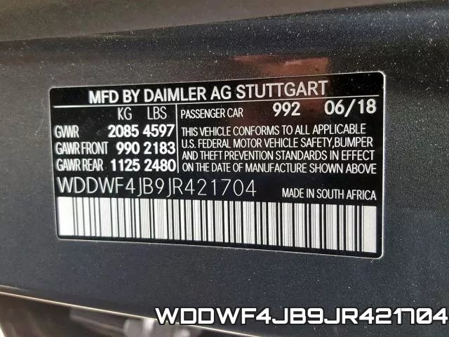 WDDWF4JB9JR421704 фото 2