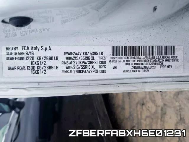 ZFBERFABXH6E01231 фото 2