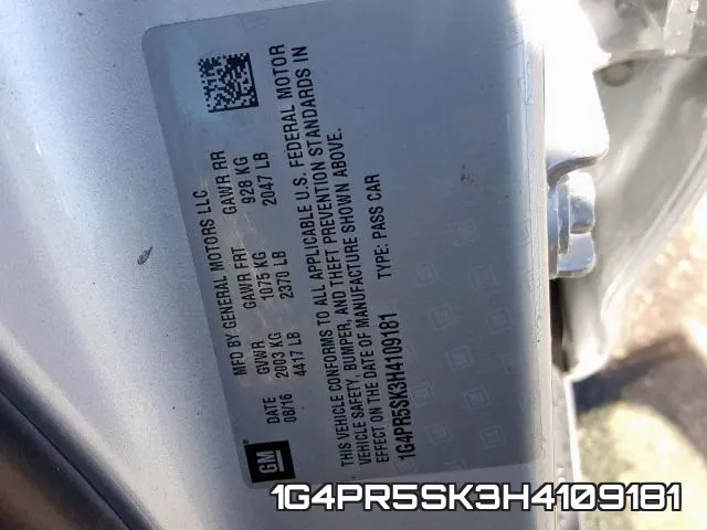 1G4PR5SK3H4109181 фото 2