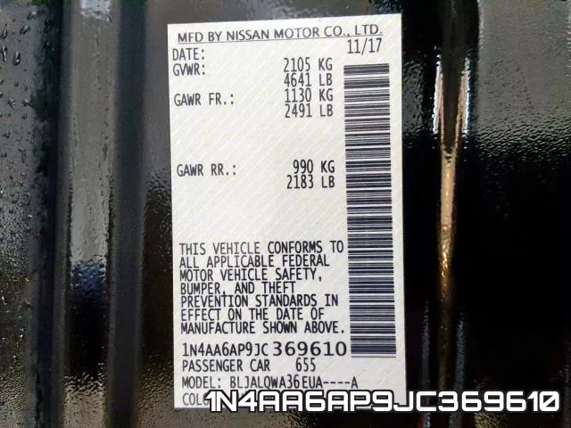 1N4AA6AP9JC369610 фото 2