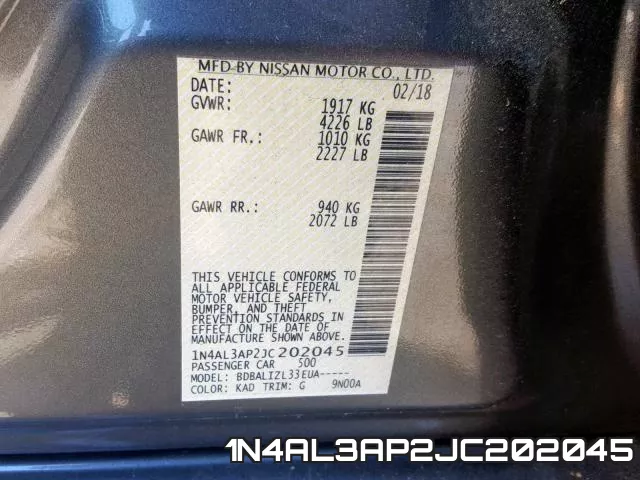 1N4AL3AP2JC202045 фото 2