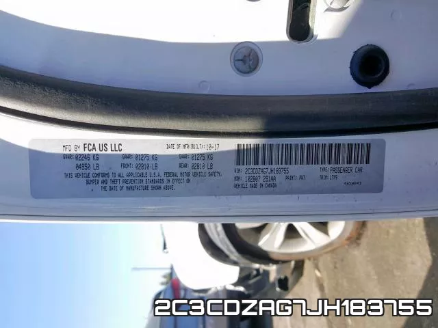 2C3CDZAG7JH183755 фото 2