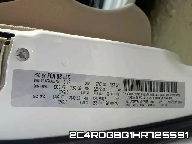 2C4RDGBG1HR725591 фото 2