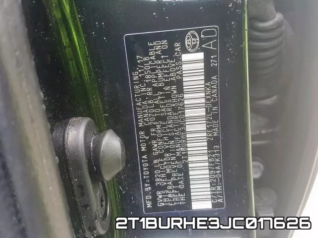 2T1BURHE3JC017626 фото 2