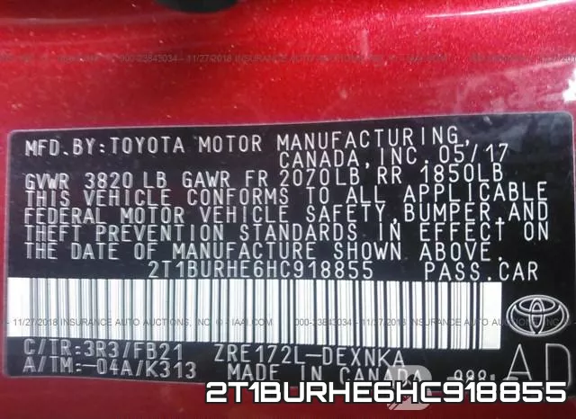 2T1BURHE6HC918855 фото 10