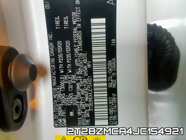 2T2BZMCA4JC154921 фото 2