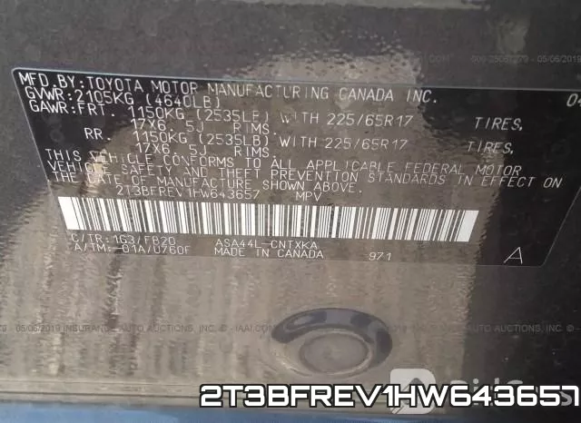 2T3BFREV1HW643657 фото 10