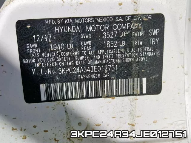 3KPC24A34JE012751 фото 2
