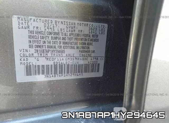 3N1AB7AP1HY294645 фото 10