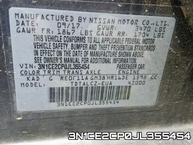 3N1CE2CP0JL355454 фото 2