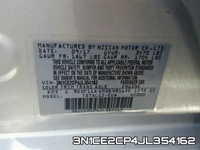 3N1CE2CP4JL354162 фото 2
