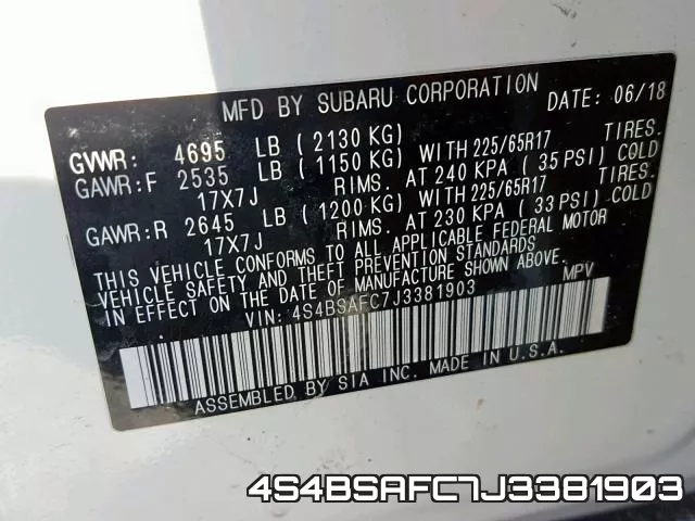 4S4BSAFC7J3381903 фото 2