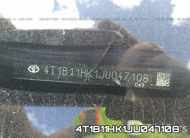 4T1B11HK1JU047108 фото 10