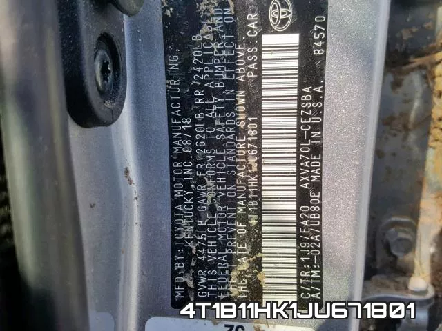 4T1B11HK1JU671801 фото 2