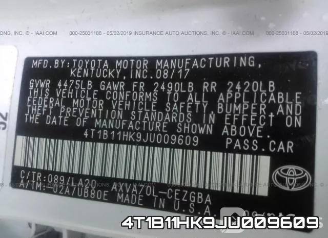 4T1B11HK9JU009609 фото 10
