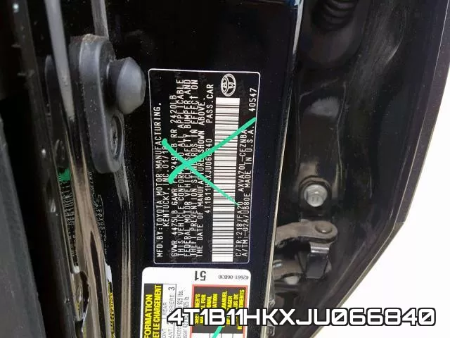 4T1B11HKXJU066840 фото 2