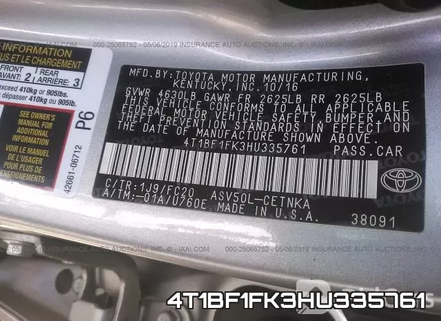 4T1BF1FK3HU335761 фото 10