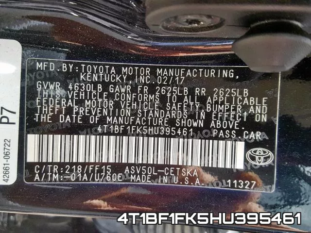 4T1BF1FK5HU395461 фото 2