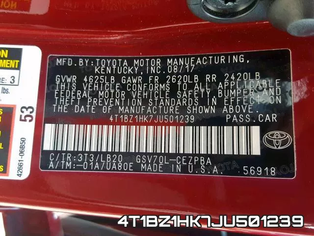 4T1BZ1HK7JU501239 фото 2