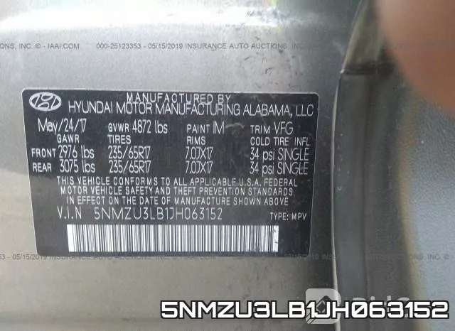 5NMZU3LB1JH063152 фото 10