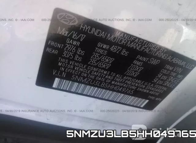 5NMZU3LB5HH049765 фото 10