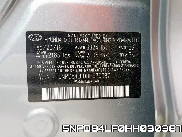 5NPD84LF0HH030387 фото 2