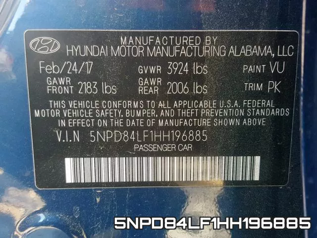 5NPD84LF1HH196885 фото 2