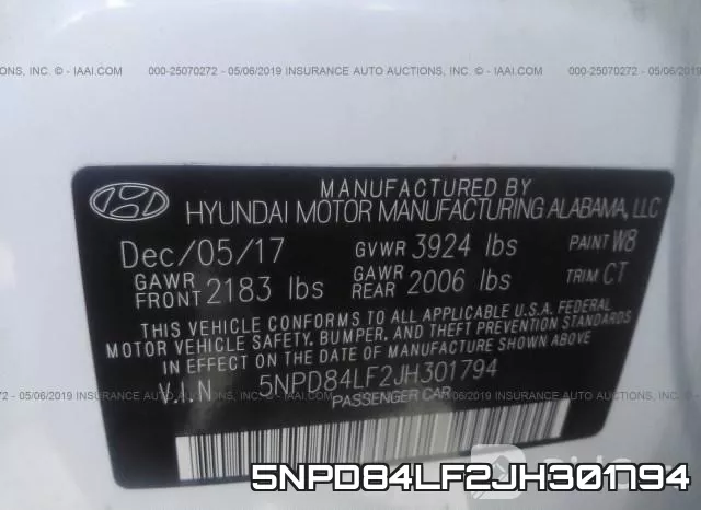 5NPD84LF2JH301794 фото 10