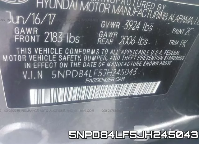 5NPD84LF5JH245043 фото 10