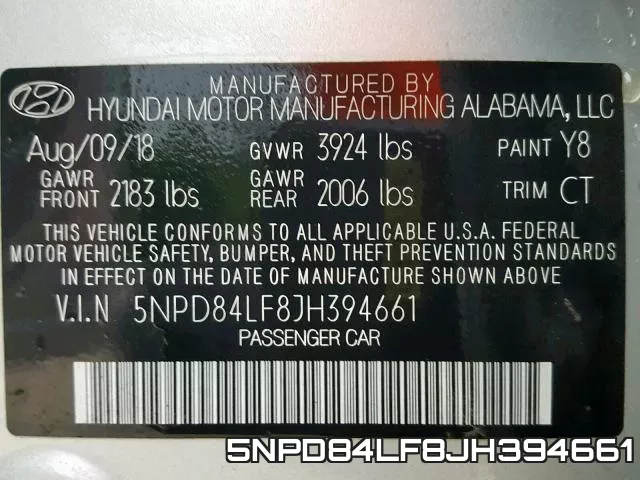 5NPD84LF8JH394661 фото 2