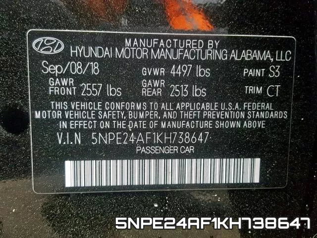 5NPE24AF1KH738647 фото 2