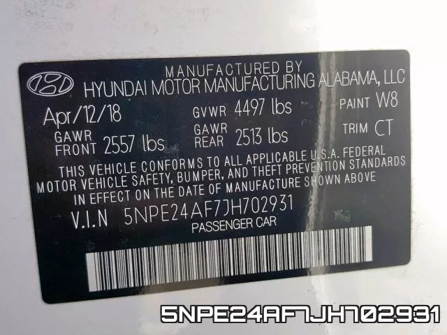 5NPE24AF7JH702931 фото 2