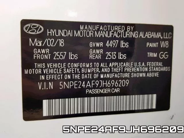 5NPE24AF9JH696209 фото 2