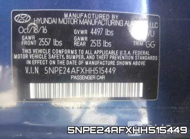 5NPE24AFXHH515449 фото 10