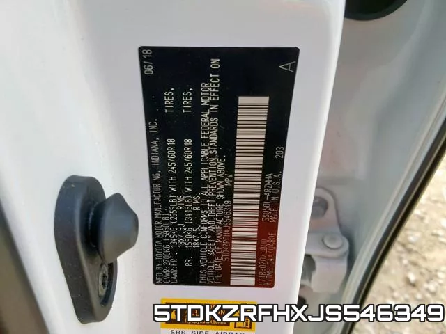 5TDKZRFHXJS546349 фото 2