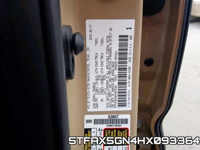 5TFAX5GN4HX093364 фото 2