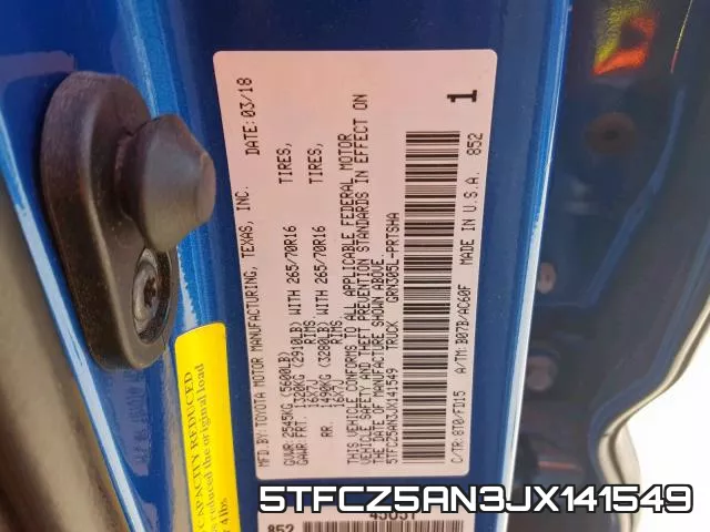 5TFCZ5AN3JX141549 фото 2