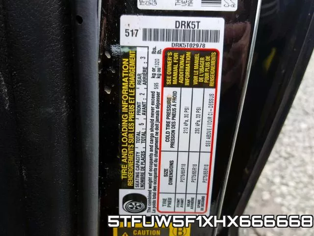 5TFUW5F1XHX666668 фото 2